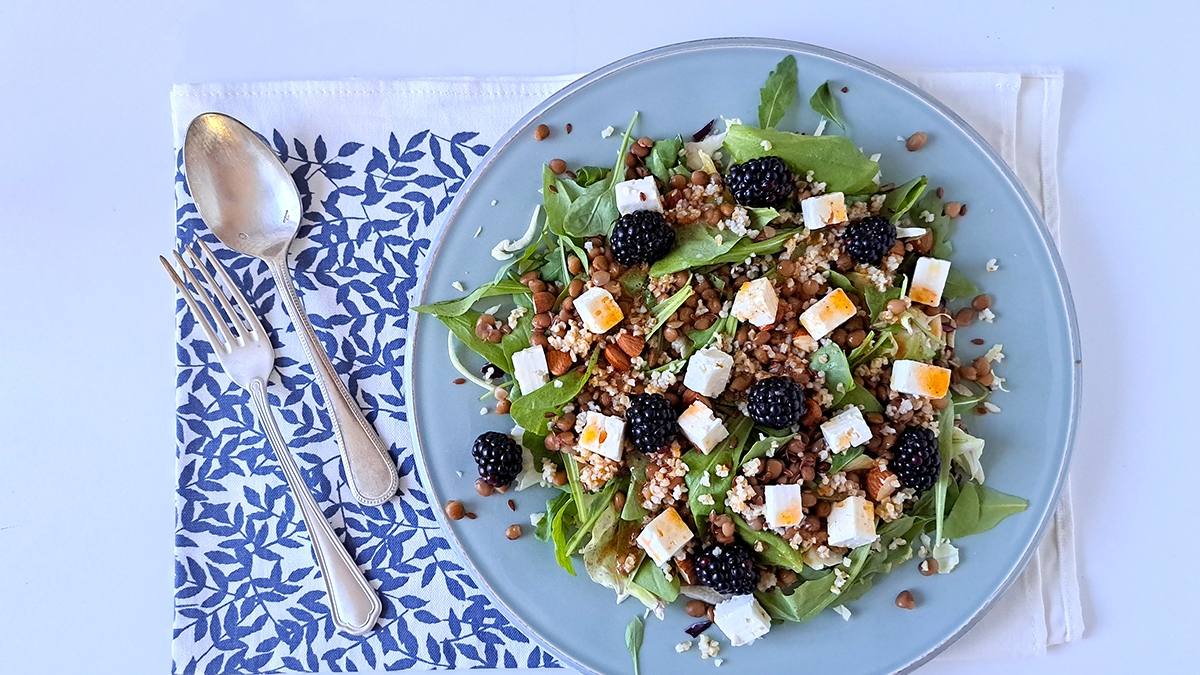 Mixed salad with orange vinaigrette