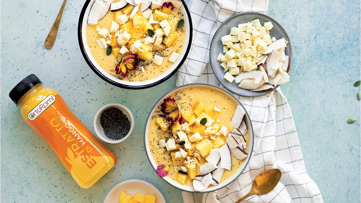 Smoothie bowl al mango e banana